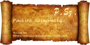 Paulini Szimonetta névjegykártya